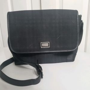 Burberry smoked check plaid messenger bag purse